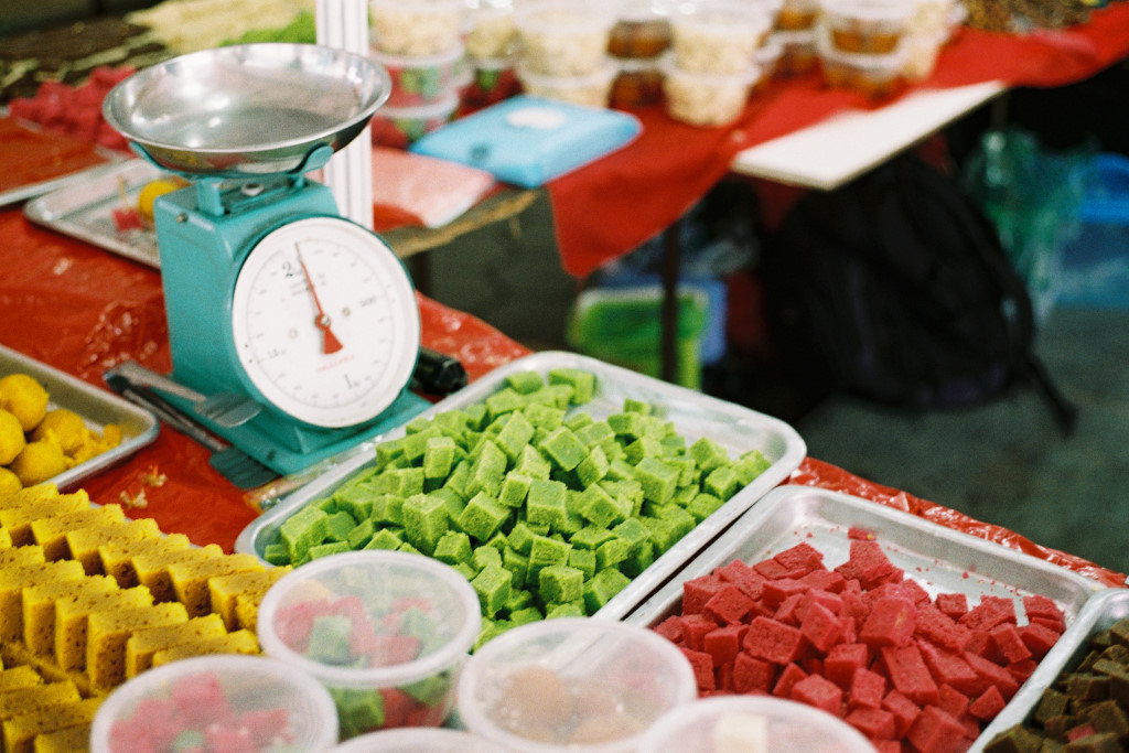 Sweets at market stall