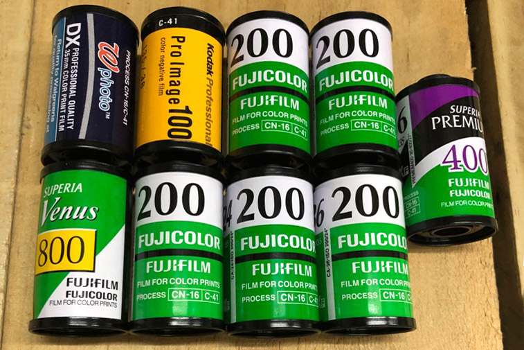 Rolls of 35mm negative film