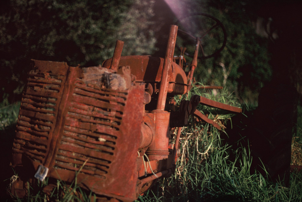 Abandoned, rusty tractor