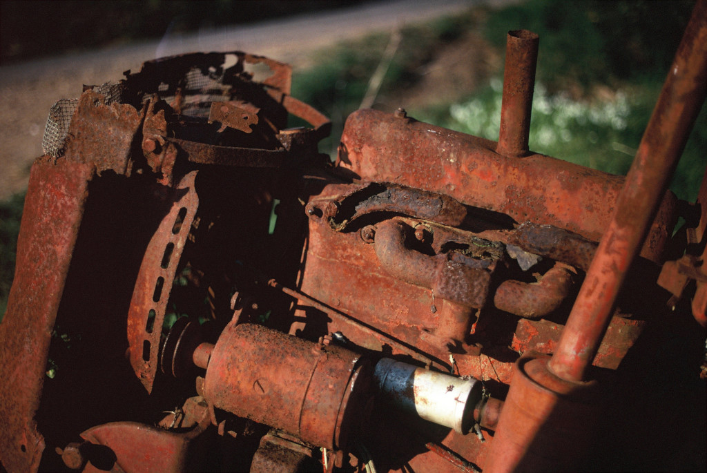 Abandoned, rusty tractor