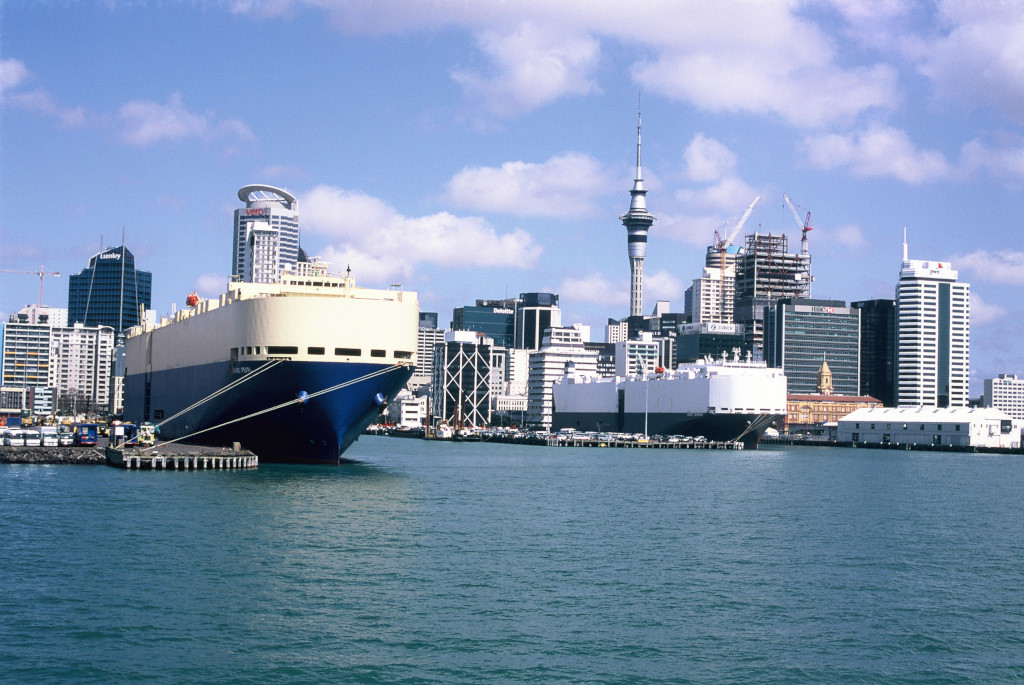 Ship in Auckland Harbour.