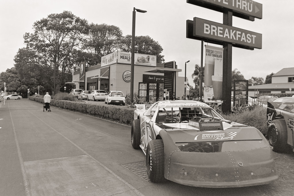 Dirt racer rally at Burger King
